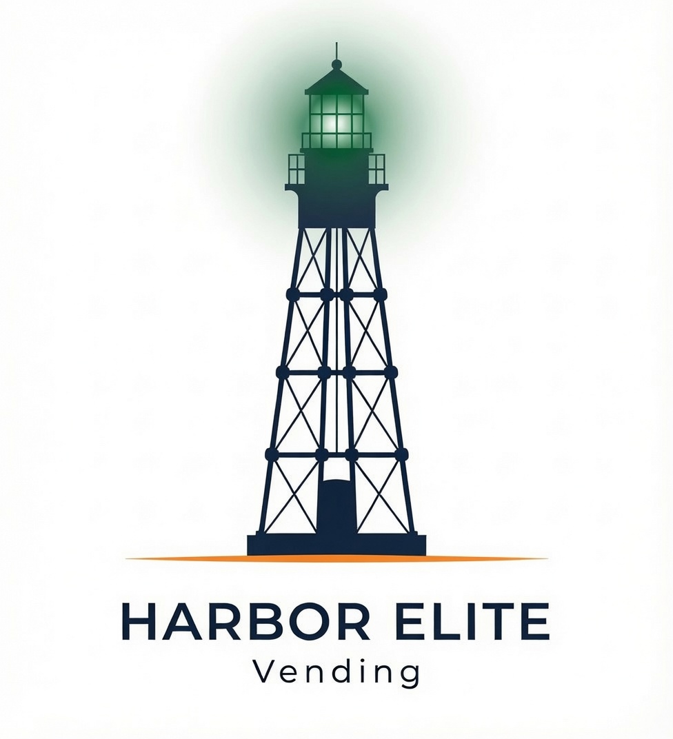 Harbor Elite Vending — lighthouse wordmark
